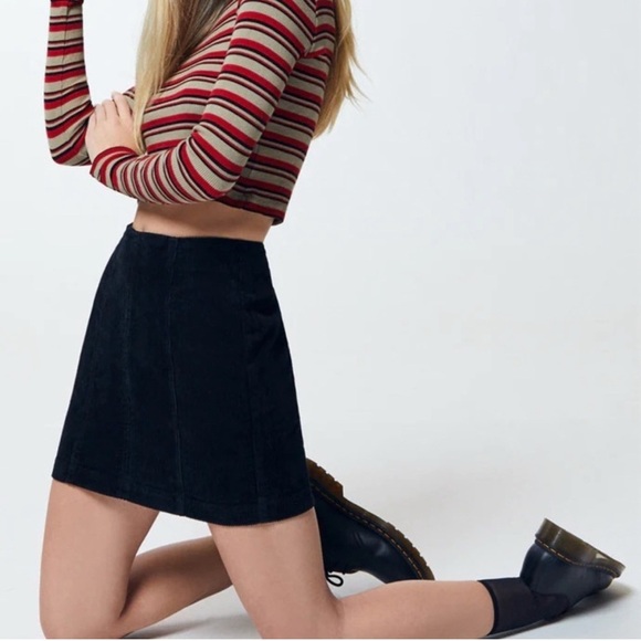 NWT PacSun Corduroy Mini Skirt Size 27 Teal Boho Festival Classic Minimal Chic - Picture 4 of 12